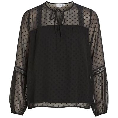 Vila Viedee L/S topp/Su-Noos blus, svart, 42 Vila Viedee L/S topp/Su-Noos blus, svart, 42