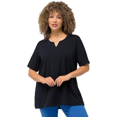 Ulla Popken dam, A-linje, tunika, halvärm T-shirt, Yttre utrymme (ersättningsfärg), 58/60 SE Ulla Popken dam, A-linje, tunika, halvärm T-shirt, Yttre utrymme (ersättningsfärg), 58/60 SE