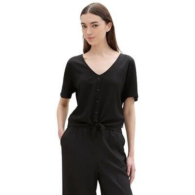 TOM TAILOR Denim T-shirt för kvinnor, 14482 – djup svart, XXL TOM TAILOR Denim T-shirt för kvinnor, 14482 – djup svart, XXL