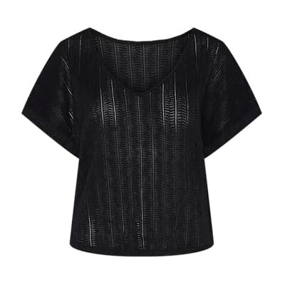PIECES PCAFIE SS vändbar LACE TOP SWW, Svart onyx, L PIECES PCAFIE SS vändbar LACE TOP SWW, Svart onyx, L