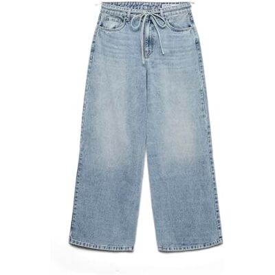 VERO MODA Vmwien Mr Rel Wide Belt Jeans Si338 Noos, Ljusblå denim, 28W / 32L VERO MODA Vmwien Mr Rel Wide Belt Jeans Si338 Noos, Ljusblå denim, 28W / 32L