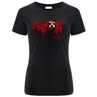 ERT GROUP Warner Bros. Friday the 13th 001, Kortärmad T-shirt dam, 100% bomull, Ensidigt levande tryck, Size XXL, Black, Sömlös design, Smidigt och elastiskt tyg för vardaglig lätthet ERT GROUP Warner Bros. Friday the 13th 001, Kortärmad T-shirt dam, 100% bomull, Ensidigt levande tryck, Size XXL, Black, Sömlös design, Smidigt och elastiskt tyg för vardaglig lätthet