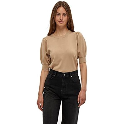 Minus dam Liva stickad t-shirt, 353 Nomad Sand, S Minus dam Liva stickad t-shirt, 353 Nomad Sand, S