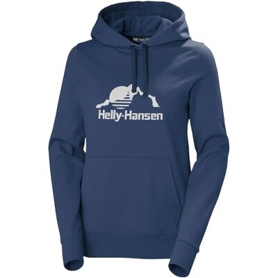Helly Hansen kvinnors W Nord grafisk pullover huvtröja sweatshirt med huva, 585 Ocean, XS Helly Hansen kvinnors W Nord grafisk pullover huvtröja sweatshirt med huva, 585 Ocean, XS