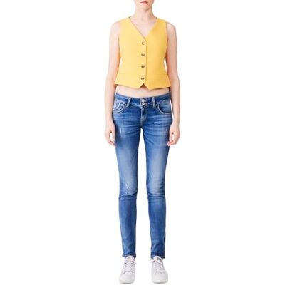 LTB damjeans Molly M – smal passform med medelhög midja och dragkedja i blått av bomullsblandning – storlek W24L30, Wauna Wash 55182, 24W x 30L LTB damjeans Molly M – smal passform med medelhög midja och dragkedja i blått av bomullsblandning – storlek W24L30, Wauna Wash 55182, 24W x 30L