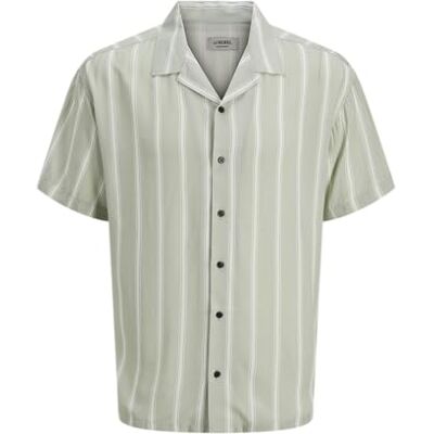 JJ REBEL Jrebwater Stripe Resort Shirt Ss, Ökensalt, XS JJ REBEL Jrebwater Stripe Resort Shirt Ss, Ökensalt, XS