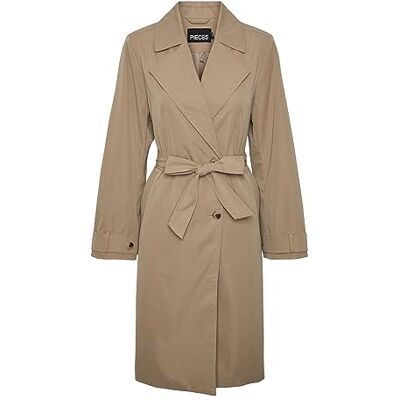 PIECES Kvinnlig trenchcoat PCJIKKIE, Silver Mink, M PIECES Kvinnlig trenchcoat PCJIKKIE, Silver Mink, M
