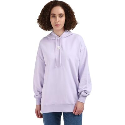 Calvin jeans kvinnors vävd etikett överdimensionerad huvtröja pullover, Pastelllila, XS Calvin jeans kvinnors vävd etikett överdimensionerad huvtröja pullover, Pastelllila, XS