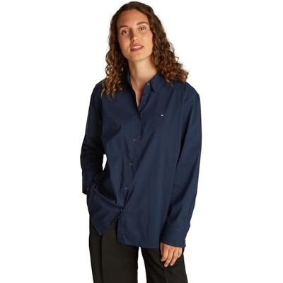 Tommy Hilfiger ESS POPLIN REGULAR SKJORTA WW0WW44084, blå, 38, Blå (mörk natt marinblå), 64 SE Tommy Hilfiger ESS POPLIN REGULAR SKJORTA WW0WW44084, blå, 38, Blå (mörk natt marinblå), 64 SE
