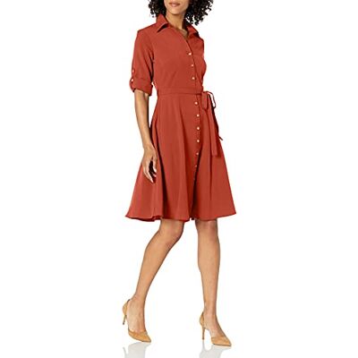 SHARAGANO Dam button front pleated shirt klänning vardaglig klänning, Arabian krydda, 42 SE SHARAGANO Dam button front pleated shirt klänning vardaglig klänning, Arabian krydda, 42 SE