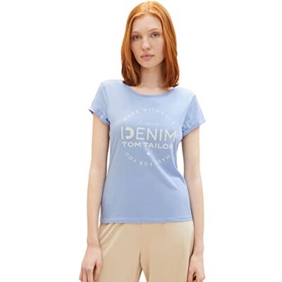 TOM TAILOR Denim dam T-tröja 1037722, 12819 – Parisienneblå, L TOM TAILOR Denim dam T-tröja 1037722, 12819 – Parisienneblå, L
