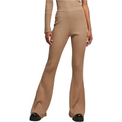 Urban Classics Damer Flared Rib Knit Leggings dam, Unionbeige, S Urban Classics Damer Flared Rib Knit Leggings dam, Unionbeige, S