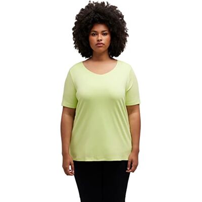 Ulla Popken dam, dubbla lager, smal, rund hals, långärmade t-shirts, Cantaloupe orange, 42-44 Ulla Popken dam, dubbla lager, smal, rund hals, långärmade t-shirts, Cantaloupe orange, 42-44