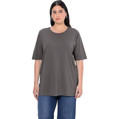 Ulla Popken Ulla popkar, kvinnor, stora storlekar, basic-skjorta, rund hals, Grafitgrå, 58/60 SE Ulla Popken Ulla popkar, kvinnor, stora storlekar, basic-skjorta, rund hals, Grafitgrå, 58/60 SE