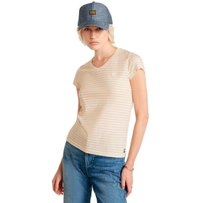G-STAR RAW Eyben Slim V T 2.0 WMN T-shirt, flerfärgad (antik vit/rugby tan-rand D24533-d244-g615), M dam, Flerfärgad (antik vit/rugby tanrand D24533-d244-g615), M G-STAR RAW Eyben Slim V T 2.0 WMN T-shirt, flerfärgad (antik vit/rugby tan-rand D24533-d244-g615), M dam, Flerfärgad (antik vit/rugby tanrand D24533-d244-g615), M
