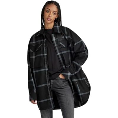G-STAR RAW Regular BF Overshirt, Flerfärgad (Dk Black Louis Check D23554-d402-d416), XS G-STAR RAW Regular BF Overshirt, Flerfärgad (Dk Black Louis Check D23554-d402-d416), XS