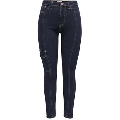 ONLY ONLICONIC HW Skinny LA Cargo DNM TAI, Mörkblå denim, 26W / 30L ONLY ONLICONIC HW Skinny LA Cargo DNM TAI, Mörkblå denim, 26W / 30L