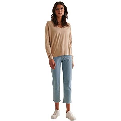 NA-KD Dam V-ringad tröja topp Cami skjorta, Mörkbeige, L NA-KD Dam V-ringad tröja topp Cami skjorta, Mörkbeige, L