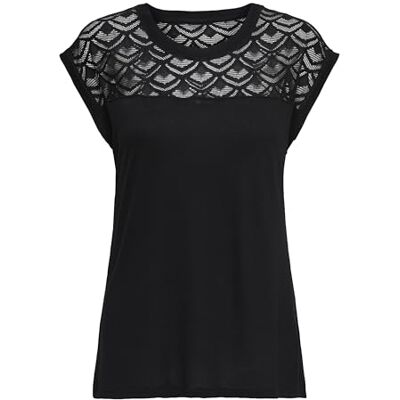 ONLY Dam Onlnicole S/S Mix Top Noos T-shirt, Svart, M ONLY Dam Onlnicole S/S Mix Top Noos T-shirt, Svart, M