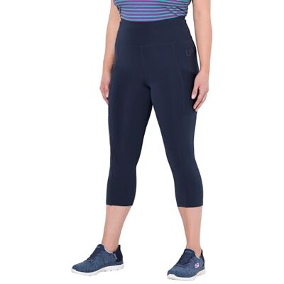 Ulla Popken Ulla popkar, kvinnor, stora storlekar, 3/4-leggings, vadlång, hög midja, snabbtorkande, svart, 40W x 32L Ulla Popken Ulla popkar, kvinnor, stora storlekar, 3/4-leggings, vadlång, hög midja, snabbtorkande, svart, 40W x 32L