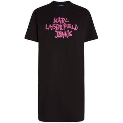 KARL LAGERFELD JEANS , kvinnor, graffiti teklänning, svart, L, svart, L KARL LAGERFELD JEANS , kvinnor, graffiti teklänning, svart, L, svart, L