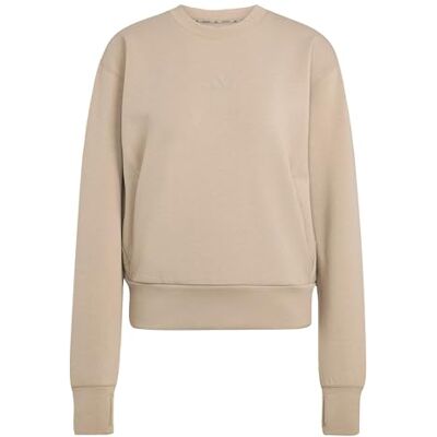 adidas Kobiety D4T Workout Warm Up Crew Neck, chalky brown, XS adidas Kobiety D4T Workout Warm Up Crew Neck, chalky brown, XS