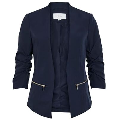 Vila Female Blazer 3/4-ärmar, marinblå blazer, 36 Vila Female Blazer 3/4-ärmar, marinblå blazer, 36