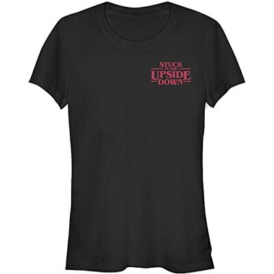 Stranger Things Dam uppsida nedficka kortärmad t-shirt, svart, L, svart, L Stranger Things Dam uppsida nedficka kortärmad t-shirt, svart, L, svart, L
