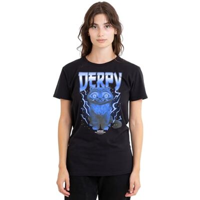 KPop Demon Hunters kvinnors Derpy Tiger Lightning Band T-shirt dam T-shirt, träkol t-shirt, Svart, XXL KPop Demon Hunters kvinnors Derpy Tiger Lightning Band T-shirt dam T-shirt, träkol t-shirt, Svart, XXL