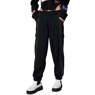 Koton dam cargoficka elastisk midja joggingbyxor sweatpants, 999 (svart), M Koton dam cargoficka elastisk midja joggingbyxor sweatpants, 999 (svart), M