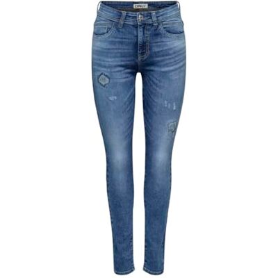 ONLY ONLRUSH Mid Waist SK REP DNM Mas, Mellanblå denim, (M) W x 30L ONLY ONLRUSH Mid Waist SK REP DNM Mas, Mellanblå denim, (M) W x 30L