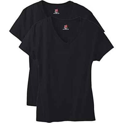 Hanes kvinnors lättvikt Nano t-shirt, svart, XX-Large Hanes kvinnors lättvikt Nano t-shirt, svart, XX-Large