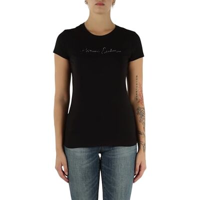 Giorgio Armani kortärmad stor signerad logotyp för kvinnor, svart, S, svart, S Giorgio Armani kortärmad stor signerad logotyp för kvinnor, svart, S, svart, S