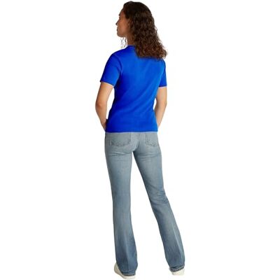 Tommy Hilfiger Dam T-shirt Kortärmad Slim Cody Rund Hals, Blå (Noble Blue), S Tommy Hilfiger Dam T-shirt Kortärmad Slim Cody Rund Hals, Blå (Noble Blue), S