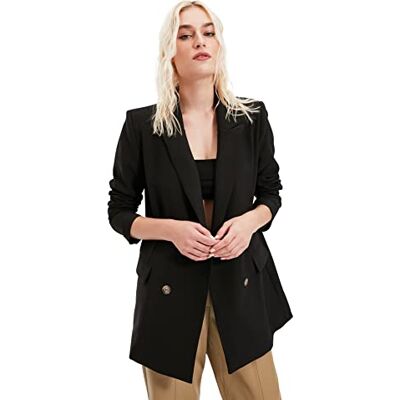 Trendyol Black Button Craissile överdimensionerad kavaj jacka svart, 42 dam, svart, 40 Trendyol Black Button Craissile överdimensionerad kavaj jacka svart, 42 dam, svart, 40