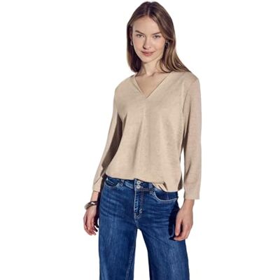 Street One Linne-look skjorta, Sheer Beige Mel., 42 Street One Linne-look skjorta, Sheer Beige Mel., 42