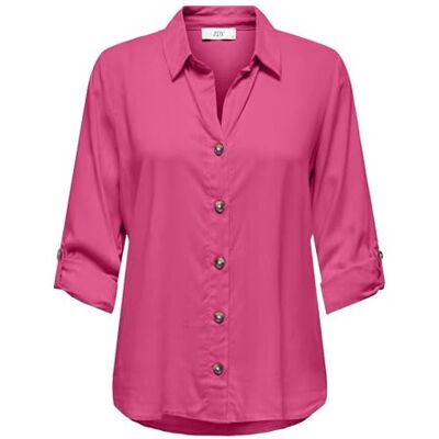 JDY laurel Life L/S skjorta WVN dia, Chockande rosa, S JDY laurel Life L/S skjorta WVN dia, Chockande rosa, S