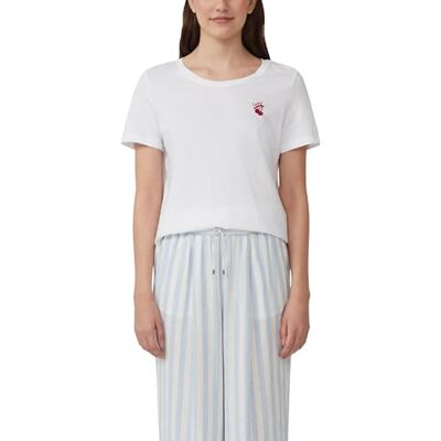 s.Oliver Jersey T-shirt med broderi vit 46, Vit, 46 s.Oliver Jersey T-shirt med broderi vit 46, Vit, 46