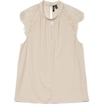 VERO MODA Vmmilla Sl Lace Tee Ga Noos, Pimpsten, XS VERO MODA Vmmilla Sl Lace Tee Ga Noos, Pimpsten, XS