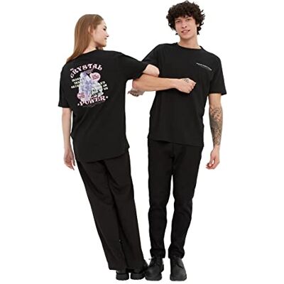 Trendyol Herr svart unisex Regula t-shirt, XS Trendyol Herr svart unisex Regula t-shirt, XS