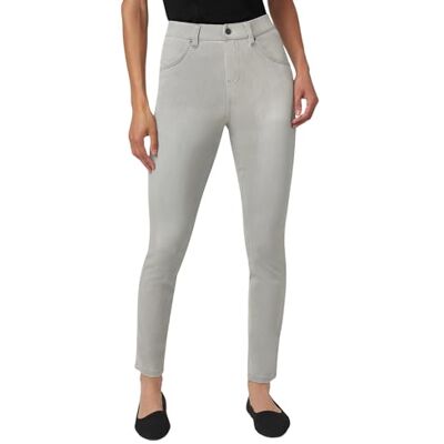 HUE Damers ultra mjuka denim leggings med hög midja strumpor, Silvergrå tvätt, S HUE Damers ultra mjuka denim leggings med hög midja strumpor, Silvergrå tvätt, S