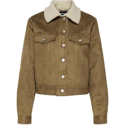 ONLY Onltulip Life Faux Suede Mix Jacket Otw, konjak, L dam, konjak, L ONLY Onltulip Life Faux Suede Mix Jacket Otw, konjak, L dam, konjak, L