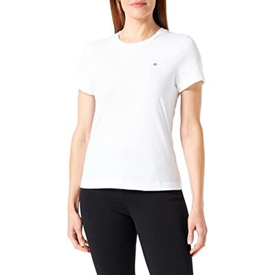 GANT Dam REG Shield SS t-shirt, vit, standard, Vit, XXL GANT Dam REG Shield SS t-shirt, vit, standard, Vit, XXL