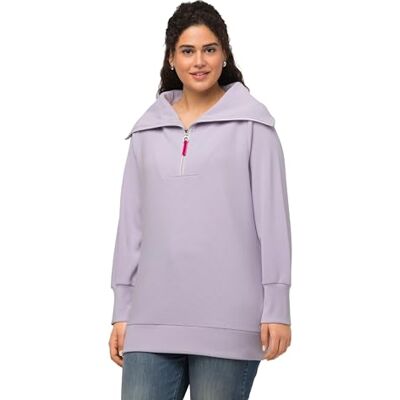 Ulla Popken Ottomantröja för kvinnor med troyer sweatshirt, Pastell syren, 42-44 stor Ulla Popken Ottomantröja för kvinnor med troyer sweatshirt, Pastell syren, 42-44 stor