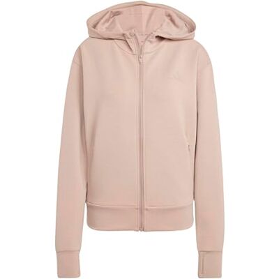 adidas Kobiety D4T Workout Full Zip Hooded Sweatshirt, chalky brown, L adidas Kobiety D4T Workout Full Zip Hooded Sweatshirt, chalky brown, L