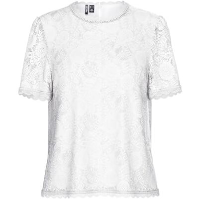 PIECES Dam Pcolline Ss Lace Top Noos Bc T-shirt, Molndansare, XL PIECES Dam Pcolline Ss Lace Top Noos Bc T-shirt, Molndansare, XL