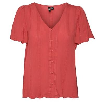 VERO MODA Damer Vmkanva Ss WVN Ga Top, Cayenne, M VERO MODA Damer Vmkanva Ss WVN Ga Top, Cayenne, M