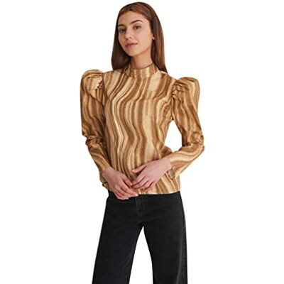 NA-KD puff ärm blus för kvinnor, Skriva ut, 40 SE NA-KD puff ärm blus för kvinnor, Skriva ut, 40 SE