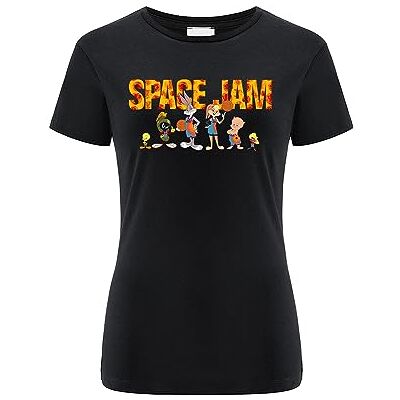 ERT GROUP Warner Bros. Space Jam 2, Space Jam 006, Kortärmad T-shirt dam, 100% bomull, Ensidigt levande tryck, Size L, Black, Sömlös design, Smidigt och elastiskt tyg för vardaglig lätthet ERT GROUP Warner Bros. Space Jam 2, Space Jam 006, Kortärmad T-shirt dam, 100% bomull, Ensidigt levande tryck, Size L, Black, Sömlös design, Smidigt och elastiskt tyg för vardaglig lätthet