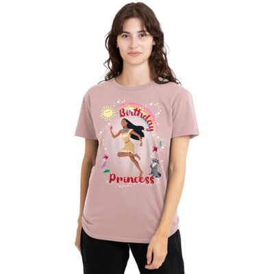 Pocahontas födelsedagsprinsessa med Meeko dam t-shirt, rosa, liten, Rosa, S Pocahontas födelsedagsprinsessa med Meeko dam t-shirt, rosa, liten, Rosa, S